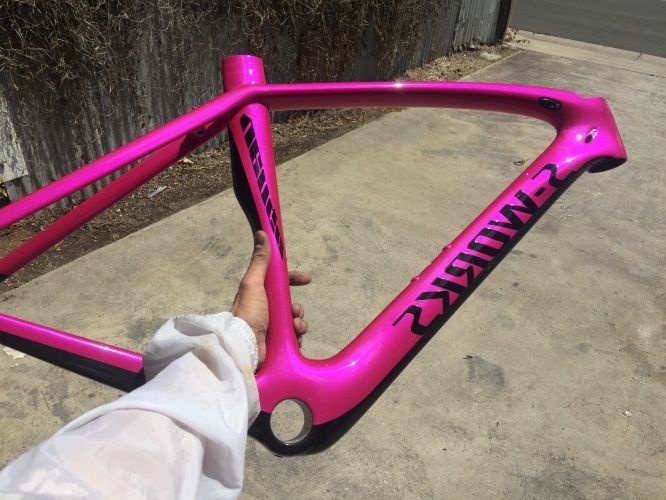 Colour change to bicycle frame
