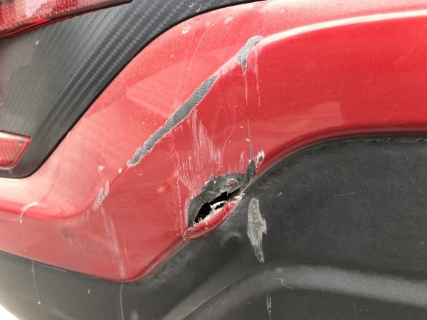 Repair hole in bumper - Before